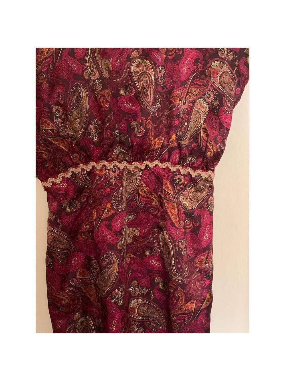 Custom Handmade Pink Paisley Floral Ruffled Dress Set of 2 NWOT - Picture 8 of 12